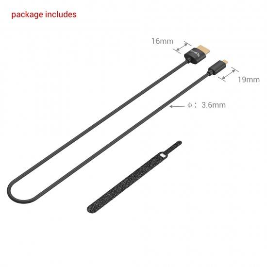 SmallRig Ultra Slim 4K HDMI Cable (D to A) 55cm