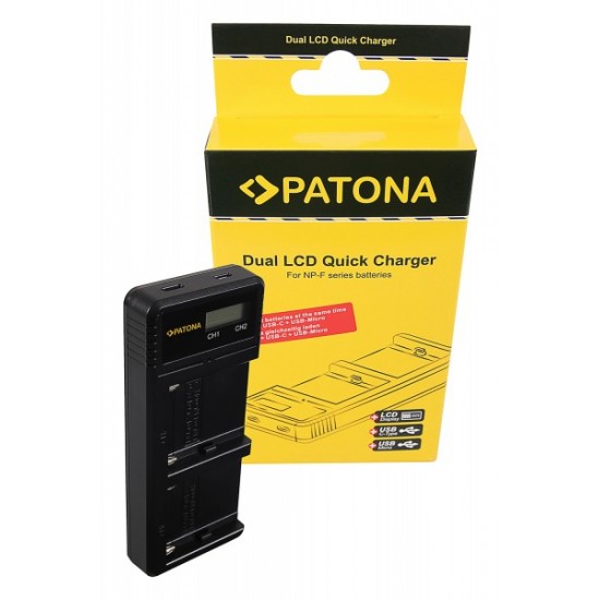 PATONA Dual LCD USB Charger for Sony