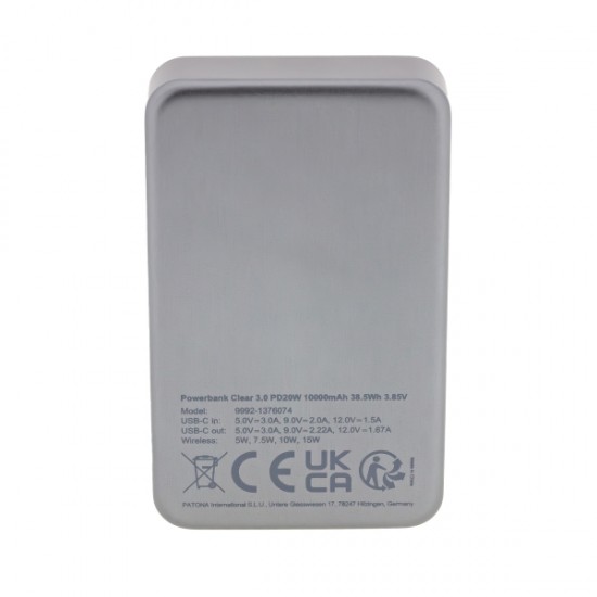 PATONA Premium Powerbank Clear 3.0 PD20W 10.000mAh Magnetic Wireless Fast ChargePATONA