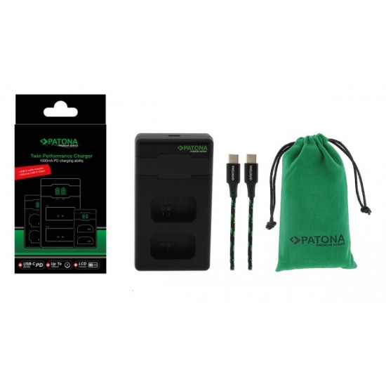 PATONA Premium Twin Performance PD Charger f. Sony NP-FW50 NEX A33 A55 NEX.3 NEX.3C NEX.5 NEX.5A NEX.5C incl. USB-C Cable