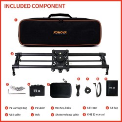 Konova P1 KMS S3 Wireless Motorized Carbon Slider 60 Cm 