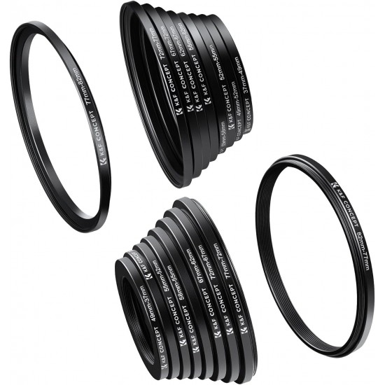 K&F 18 Pieces Filter Ring Adapter Set
