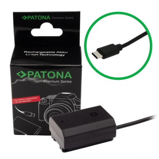 PATONA Premium USB-C input battery adapter for Sony NP-FZ100