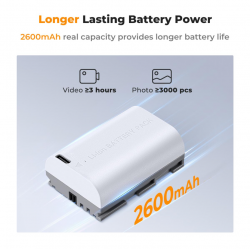 K&F 2-Pack LP-E6NH Battery with 2600mAh Capacity and Type-C Fast Charging