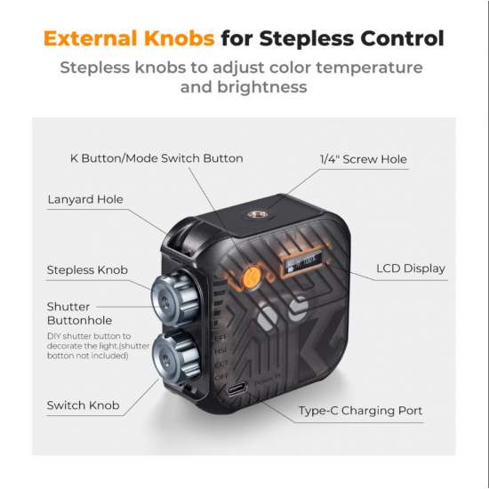 K&F Concept LED Light 6W με Φωτεινότητα LUX 900 Lux