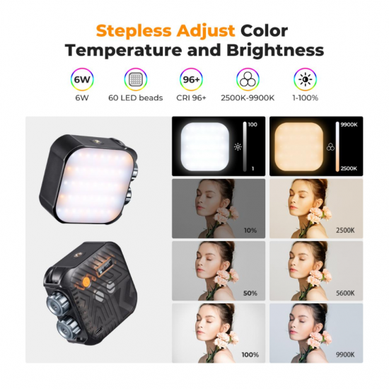 K&F Concept LED Light 6W με Φωτεινότητα LUX 900 Lux