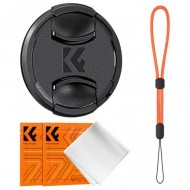 K&F 58mm Snap-On Center Pinch Lens Cap 4 in 1 with Anti-Loss Keeper Leash Compatible with Nikon, Canon, Sony, Fujifilm Camera Lenses