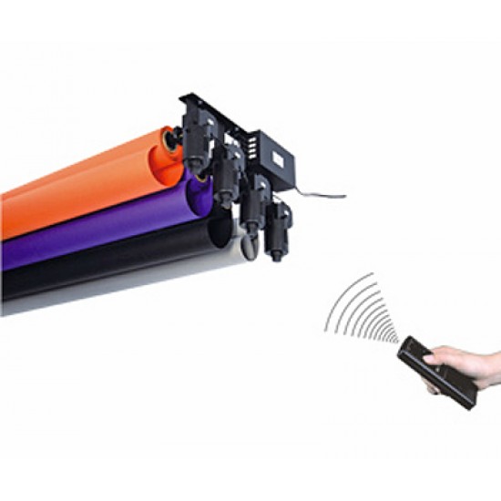 Electrical background system with 4 axles