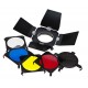 Barndoor, honey comb and filters kit for Mini Studios