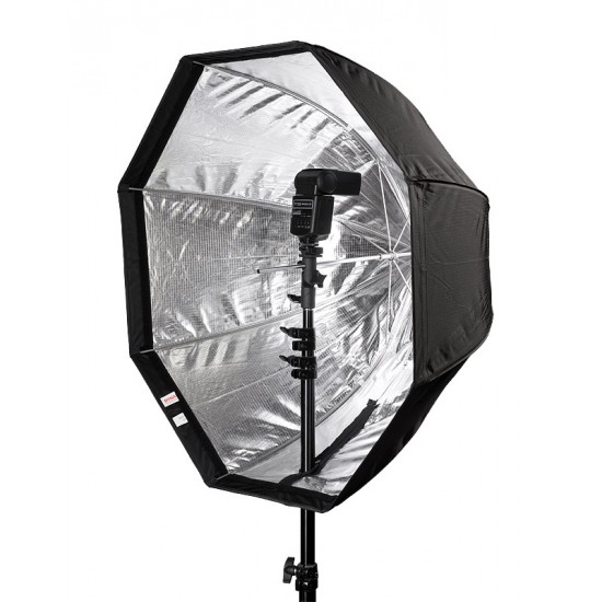 Octagonal box umbrella for speedlight - 80cm with grid