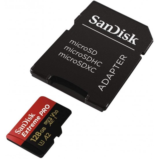 SanDisk Extreme PRO Micro SDXC Memory Card Plus SD Adapter up to 170 MB/s ,A2,V30,UHS-I,U3