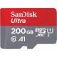 SanDisk 200GB Ultra microSDXC UHS-I Memory Card with Adapter - 100MB/s, C10, U1, Full HD, A1, Micro SD Card