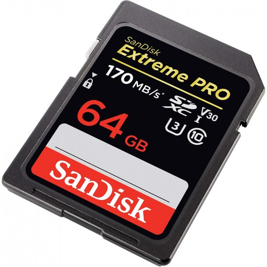 SanDisk Extreme PRO 64GB SDXC 170MB/s Class 10 / U3 V30