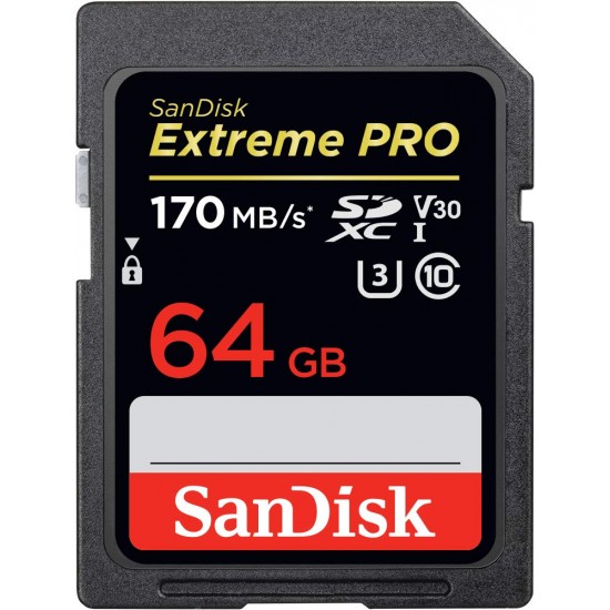 SanDisk Extreme PRO 64GB SDXC 170MB/s Class 10 / U3 V30