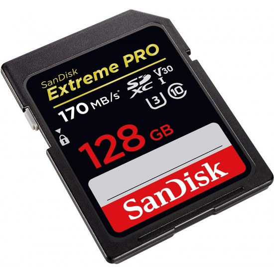 SanDisk Extreme PRO 128GB SDXC 170 MB/s Class 10 /  U3 V30