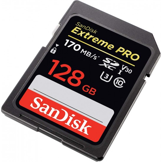 SanDisk Extreme PRO 128GB SDXC 170 MB/s Class 10 /  U3 V30