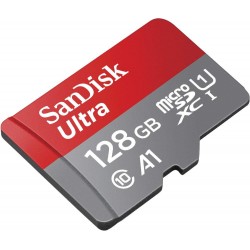 SanDisk 128GB Ultra microSDXC UHS-I Memory Card with Adapter - C10, U1, Full HD, A1, Micro SD Card
