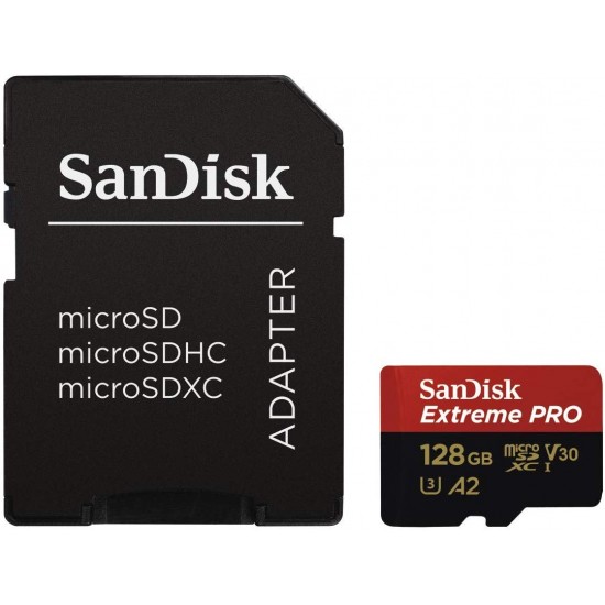 SanDisk Extreme PRO Micro SDXC Memory Card Plus SD Adapter up to 170 MB/s ,A2,V30,UHS-I,U3