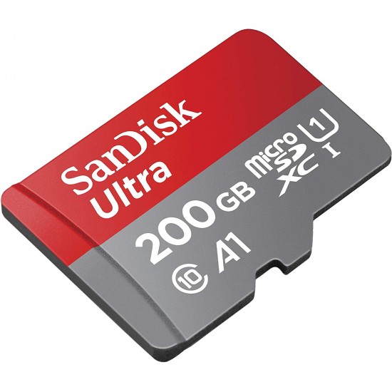 SanDisk 200GB Ultra microSDXC UHS-I Memory Card with Adapter - 100MB/s, C10, U1, Full HD, A1, Micro SD Card