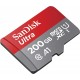 SanDisk 200GB Ultra microSDXC UHS-I Memory Card with Adapter - 100MB/s, C10, U1, Full HD, A1, Micro SD Card