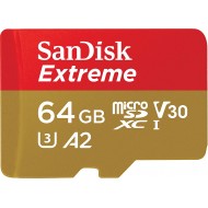 SanDisk Extreme 64 GB microSDXC Memory Card + SD Adapter with A2 App Performance + Rescue Pro Deluxe, Up to 160 MB/s, Class 10, UHS-I, U3, V30