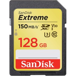 SanDisk Extreme 128GB SDXC 150 MB/s V30 UHS-I V3