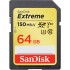 SanDisk Extreme 64GB SDXC Memory Card 150 MB/s U3 V30 Class 10