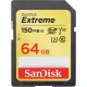 SanDisk Extreme 64GB SDXC Memory Card 150 MB/s U3 V30 Class 10