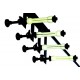 Mechanical background system with 4axles