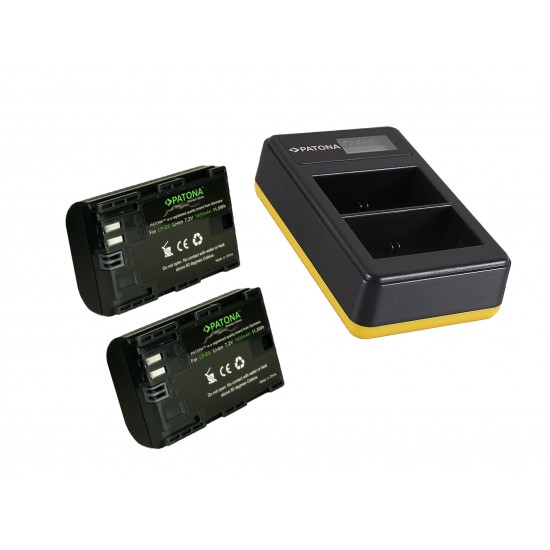 Patona Power Kit LP-E6 Batteries + Dual Charger