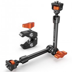 K&F CONCEPT 11-inch Adjustable Magic Arm with Super Clamp, 1/4" & 3/8" Threads, 1/4" Screws for Flas
